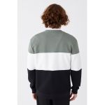Bluza de trening cu model colorblock si decolteu rotund