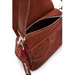 Geanta crossbody de piele ecologica cu broderie florala