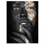 Machiaj auriu tablou portret - Material produs:: Tablou canvas pe panza CU RAMA, Dimensiunea:: 60x80 cm