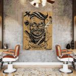Barber Shop Tablou Craniu Vintage - Material produs:: Poster pe hartie FARA RAMA, Dimensiunea:: 60x90 cm