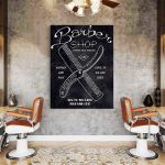 Barber Shop Tablou Haircut - Material produs:: Tablou canvas pe panza CU RAMA, Dimensiunea:: 80x120 cm