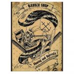 Barber Shop Tablou Vintage - Material produs:: Tablou canvas pe panza CU RAMA, Dimensiunea:: 70x100 cm