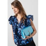 Bluza de bumbac cu maneci fluture