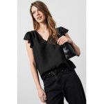 Bluza de bumbac cu maneci fluture
