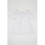 Bluza din amestec de in cu volane