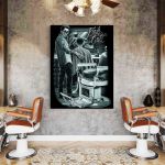 Barber Shop Tablou Fresh Cut - Material produs:: Tablou canvas pe panza CU RAMA, Dimensiunea:: 60x90 cm