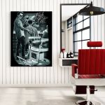 Barber Shop Tablou Fresh Cut - Material produs:: Tablou canvas pe panza CU RAMA, Dimensiunea:: 30x40 cm