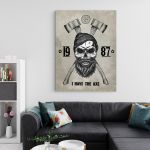 Barber Shop Tablou Craniu Vintage - Material produs:: Poster pe hartie FARA RAMA, Dimensiunea:: 80x120 cm