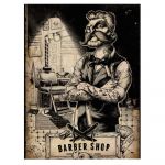 Barber Shop Tablou Vintage - Material produs:: Tablou canvas pe panza CU RAMA, Dimensiunea:: 80x120 cm