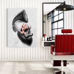 Barber Shop Tablou Craniu Vintage - Material produs:: Poster pe hartie FARA RAMA, Dimensiunea:: 60x90 cm