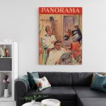 Barber Shop Tablou Panorama Vintage - Material produs:: Tablou canvas pe panza CU RAMA, Dimensiunea:: 30x40 cm