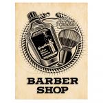 Barber Shop Tablou Vintage - Material produs:: Tablou canvas pe panza CU RAMA, Dimensiunea:: 70x100 cm