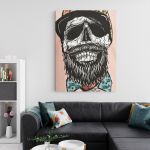 Barber Shop Tablou Craniu Vintage - Material produs:: Poster pe hartie FARA RAMA, Dimensiunea:: 80x120 cm