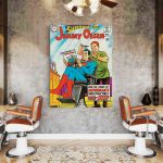 Barber Shop Tablou Superman Vintage - Material produs:: Poster pe hartie FARA RAMA, Dimensiunea:: 50x70 cm
