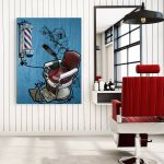 Barber Shop tablou scaun frizerie - Material produs:: Poster pe hartie FARA RAMA, Dimensiunea:: 60x80 cm