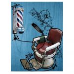 Barber Shop tablou scaun frizerie - Material produs:: Poster pe hartie FARA RAMA, Dimensiunea:: 60x90 cm