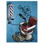 Barber Shop tablou scaun frizerie - Material produs:: Tablou canvas pe panza CU RAMA, Dimensiunea:: 70x100 cm