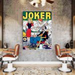 Barber Store Tablou Joker vintage - Material produs:: Tablou canvas pe panza CU RAMA, Dimensiunea:: 60x90 cm