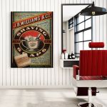 Tablou Barber Shop Shaving Vintage - Material produs:: Tablou canvas pe panza CU RAMA, Dimensiunea:: 60x90 cm