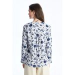 Bluza cu decolteu in V si imprimeu floral