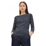 Bluza cu decolteu rotund si model in dungi