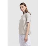 Bluza cu maneci scurte si aspect striat