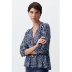 Bluza cu volan peplum si imprimeu flroal