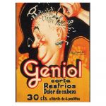 Tablou Vintage Barber Shop Geniol - Material produs:: Tablou canvas pe panza CU RAMA, Dimensiunea:: 20x30 cm
