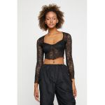 Bluza crop slim fit - din dantela