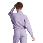 Bluza de trening cu fermoar scurt si buzunare