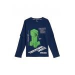 Bluza cu imprimeu si maneci cazute