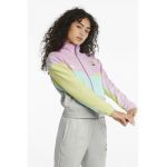 Bluza de trening cu fermoar si model colorblock