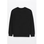 Bluza de trening cu decolteu la baza gatului si imprimeu text