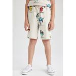 Pantaloni scurti de bumbac cu model grafic