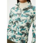 Bluza de trening cu imprimeu abstract si fenta cu fermoar