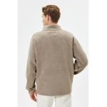 Bluza de trening din material fleece cu fermoar si buzunare oblice