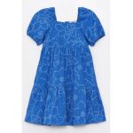Rochie cu imprimeu floral si pliseuri