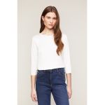 Bluza cu aspect satinat si maneci trei sferturi