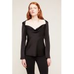 Bluza din satin cu decolteu drapat