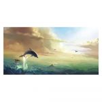 Tablou fantezie pictura delfin sarind in mare, albastru 1742 - Material produs:: Poster pe hartie FARA RAMA, Dimensiunea:: 30x60 cm