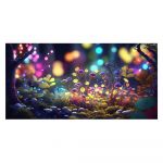 Tablou cu ciuperci, plante, in padure, multicolor 1732 - Material produs:: Tablou canvas pe panza CU RAMA, Dimensiunea:: 40x80 cm