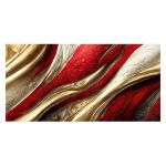 Tablou abstract imitatie marmura auriu rosu 1782 - Material produs:: Tablou canvas pe panza CU RAMA, Dimensiunea:: 40x80 cm
