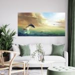 Tablou fantezie pictura delfin - Material produs:: Poster pe hartie FARA RAMA, Dimensiunea:: 30x60 cm