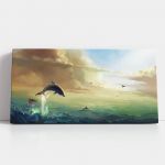 Tablou fantezie pictura delfin - Material produs:: Poster pe hartie FARA RAMA, Dimensiunea:: 30x60 cm