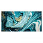 Tablou abstract imitatie marmura auriu albastru 1766 - Material produs:: Poster pe hartie FARA RAMA, Dimensiunea:: 40x80 cm