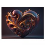 Tablou 3D inima cu ornament forme abstracte 1679 - Material produs:: Poster pe hartie FARA RAMA, Dimensiunea:: A1 59,4x84,1 cm