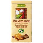 Ciocolata din lapte integral crocanta cu miere si migdale, 100g,