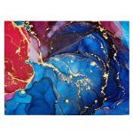 Tablou abstract imitatie marmura, albastru, rosu 1418 - Material produs:: Poster pe hartie FARA RAMA, Dimensiunea:: 60x80 cm