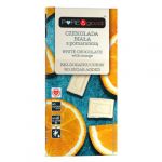 Ciocolata Alba cu Portocale, fara zahar, 75 g