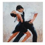 Tablou pictura cuplu dansatori tango, negru, alb 1406 - Material produs:: Poster pe hartie FARA RAMA, Dimensiunea:: 100x100 cm